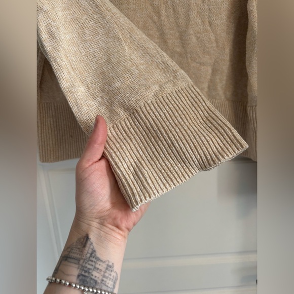 Banana Republic Organic Cotton Sailor Sweater Boxy Quiet Luxury Neutral S M - Picture 4 of 5